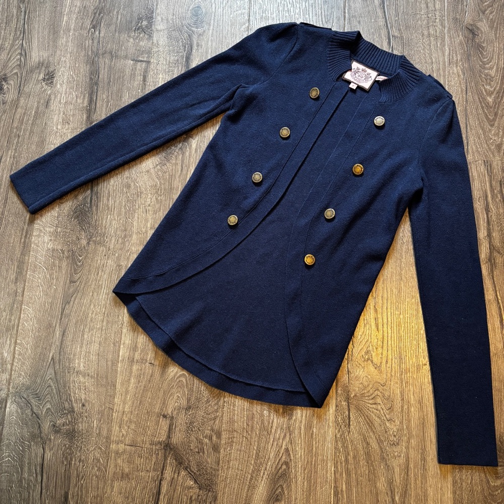 Juicy Couture Navy/Blue Cardigan with Gold Buttons
